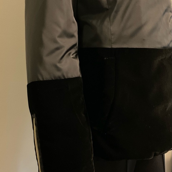 White House Black Market Puffer Coat~Velvet Accents~Small~Black~NWOT! - Picture 3 of 10